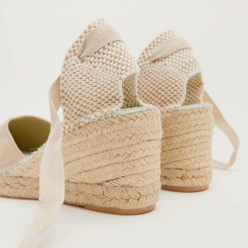 Star Love Alpargata Mujer Cuña COLUMBA PIEDRA Cintas