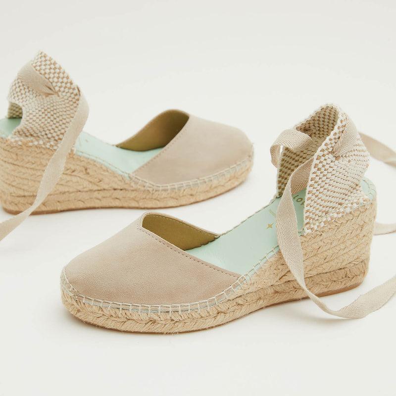 Star Love Alpargata Mujer Cuña COLUMBA PIEDRA Cintas