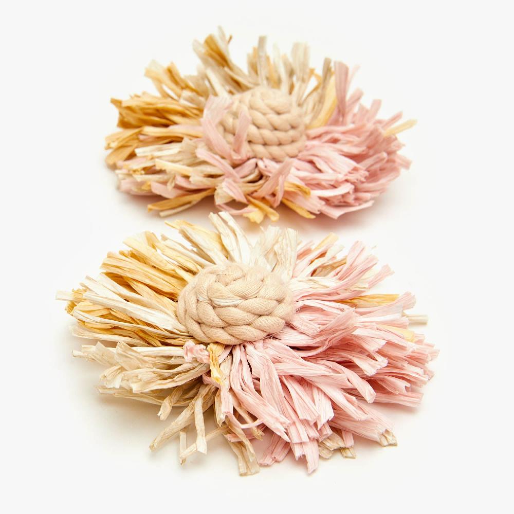 star love Accesorio flor rafia Nude