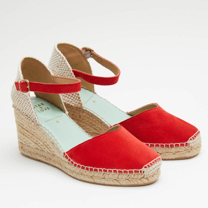 Star Love Alpargata Cuña Mujer ATRIA ROJO Hebilla