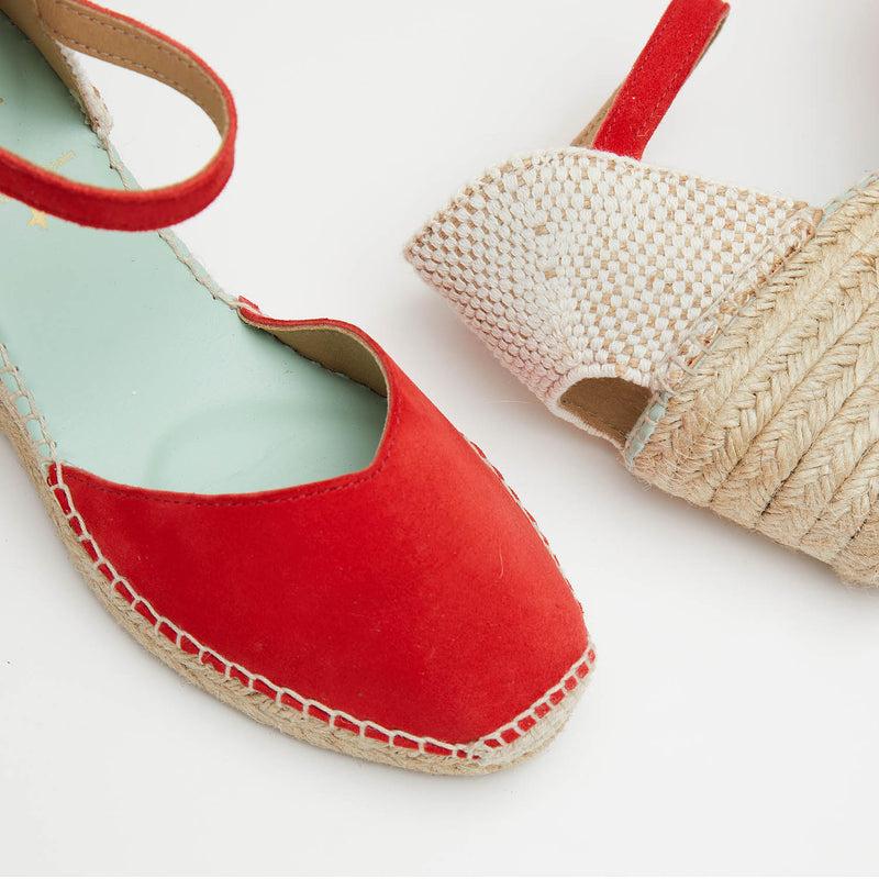Star Love Alpargata Cuña Mujer ATRIA ROJO Hebilla