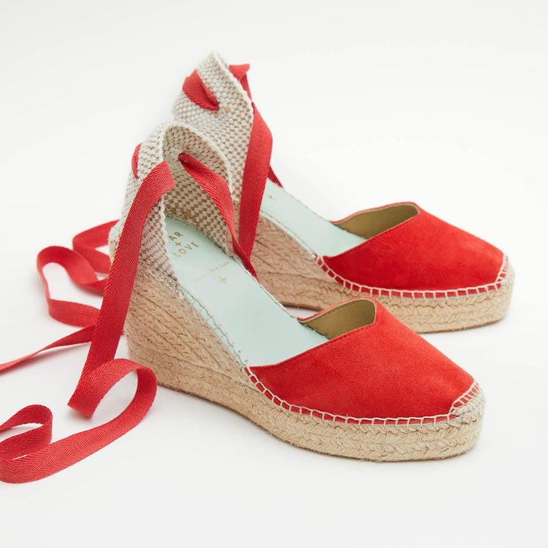 Star Love Alpargata Mujer Cuña BETA ROJO Cinta