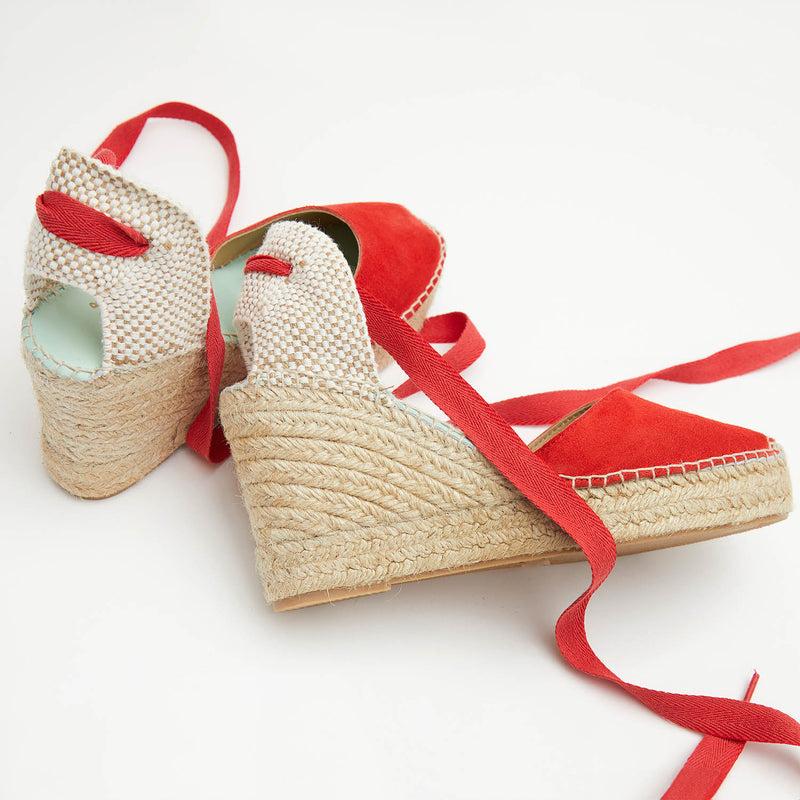 Star Love Alpargata Mujer Cuña BETA ROJO Cinta