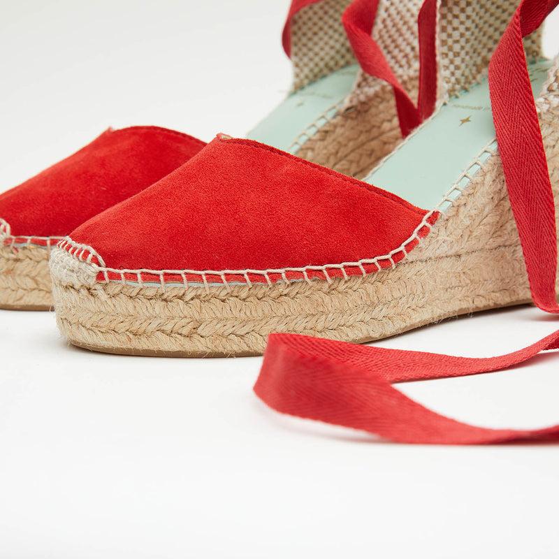 Star Love Alpargata Mujer Cuña BETA ROJO Cinta
