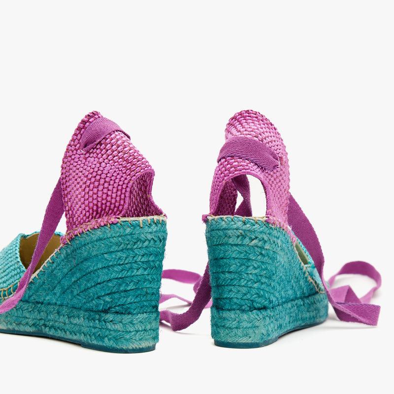 Star Love Alpargatas Verdes Con Lazo Morado | Beta