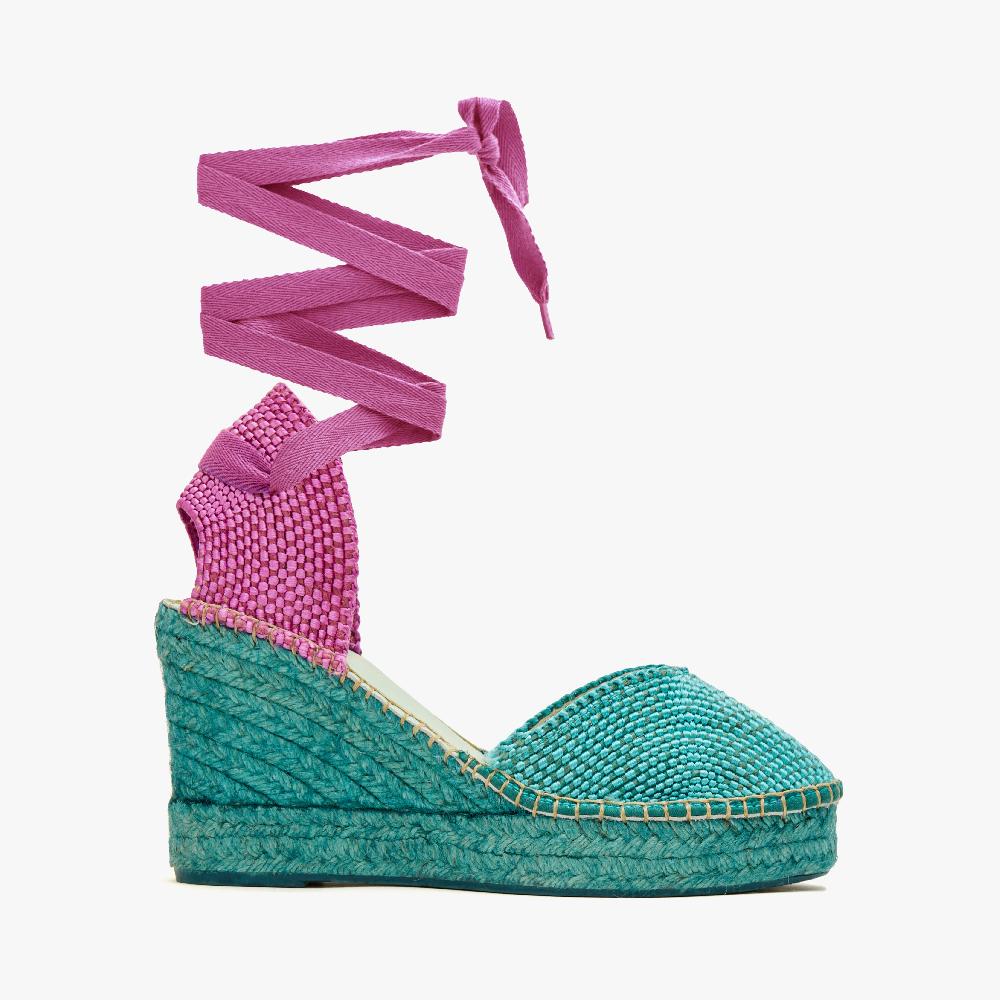 star love Alpargatas verdes con lazo morado | Beta