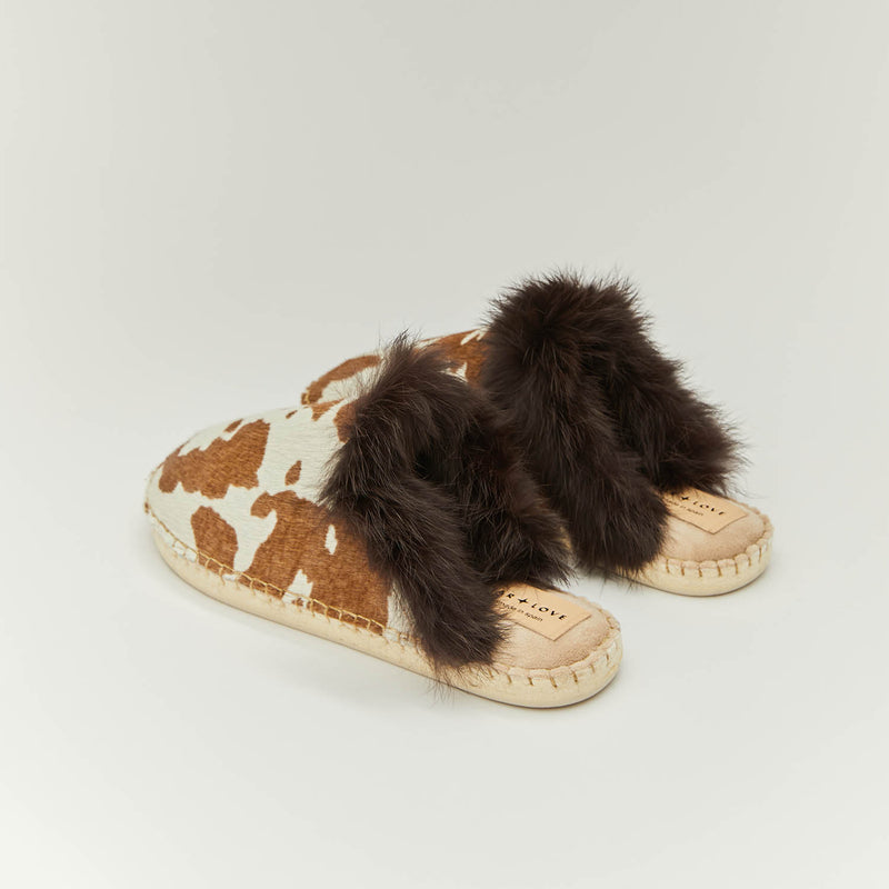 Star Love Zapatilla De Mujer Estampado Piel Vaca Aurora 90
