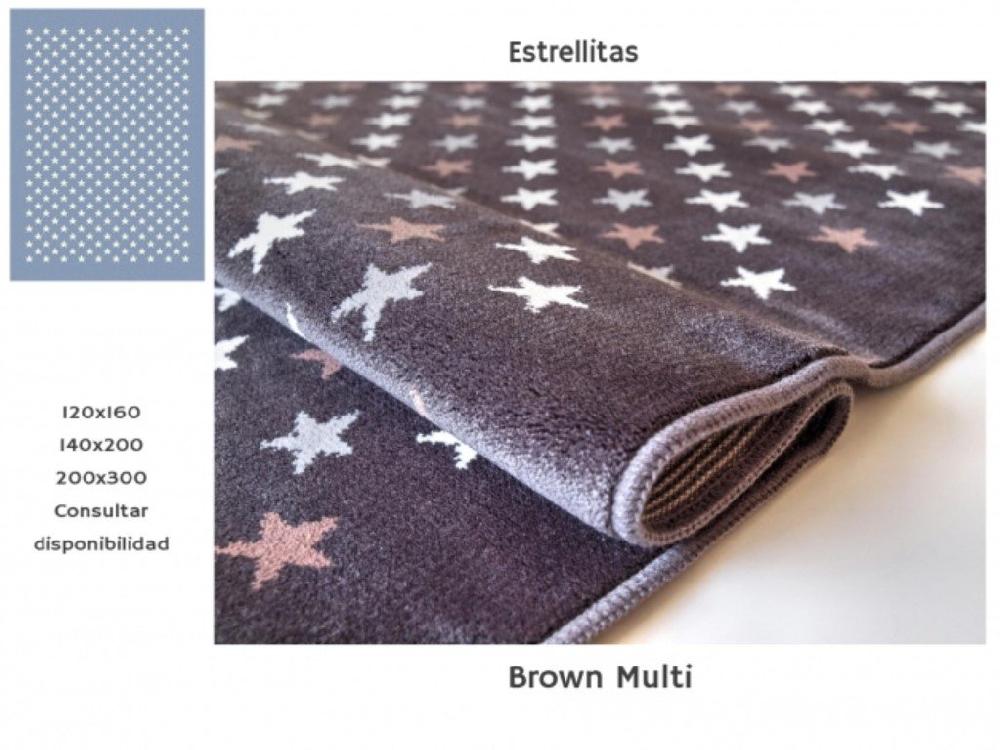 Sualsa Alfombra Acrílica Diseño Infantil Colorido Atractivo. ESTRELLAS