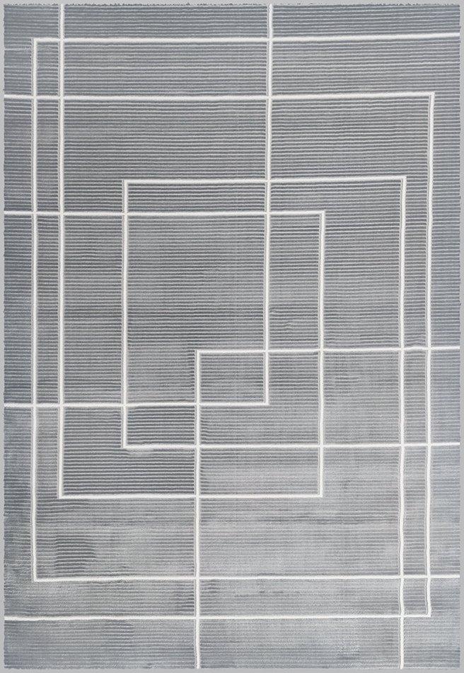 Sualsa Alfombra Diseño Actual Moderno Lineas Dos Altura Cuadros Superpuestos 059