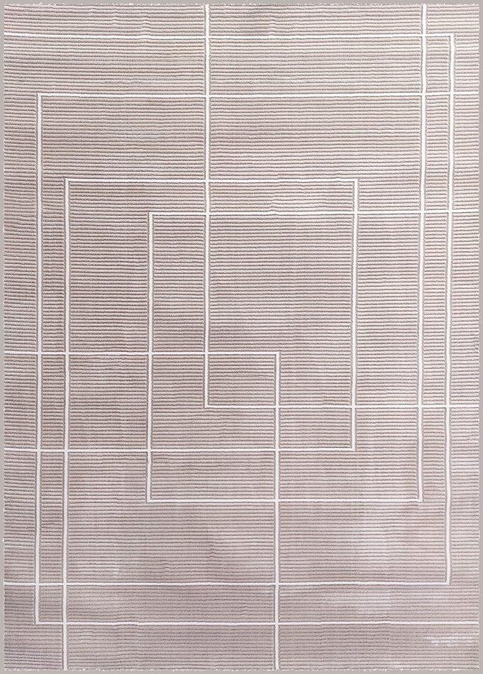 sualsa Alfombra Diseño actual moderno lineas dos altura cuadros superpuestos 059