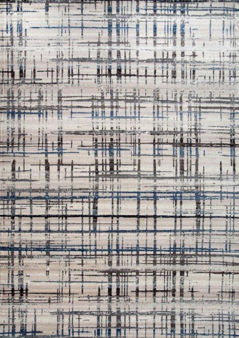 Sualsa Alfombra Moderna Diseño A Base Cuadros Y Rayas. 8021