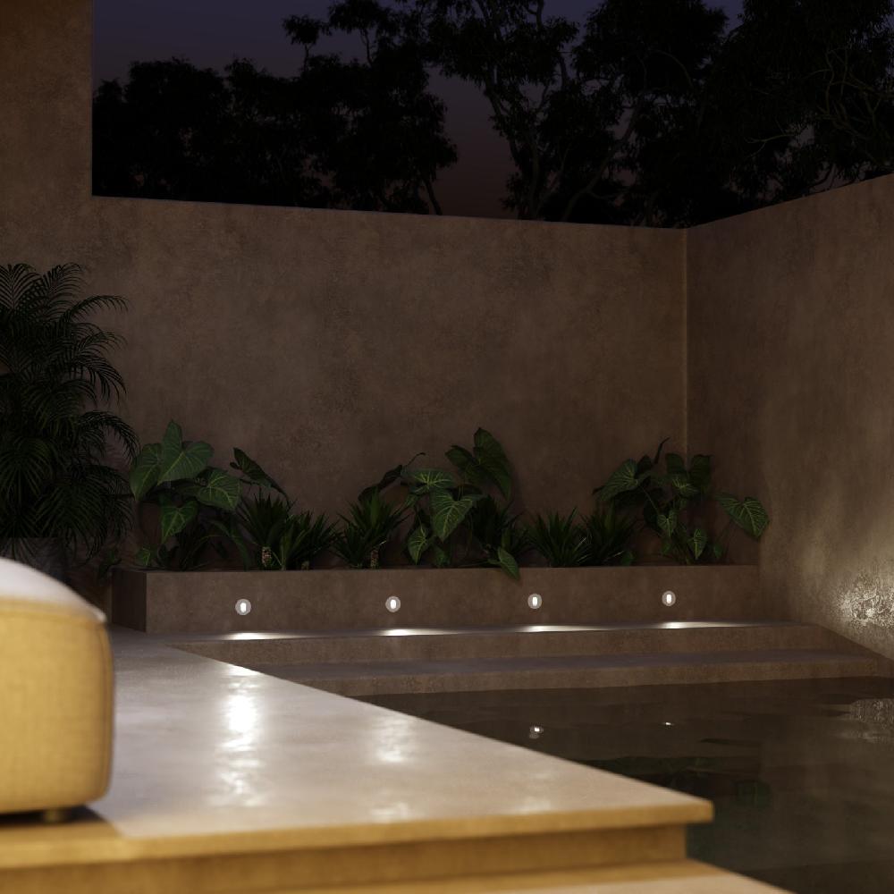 Sulion Aplique Bañador BELY LED 3W Redondo Blanco Con 3000K E IP65 | Sulion