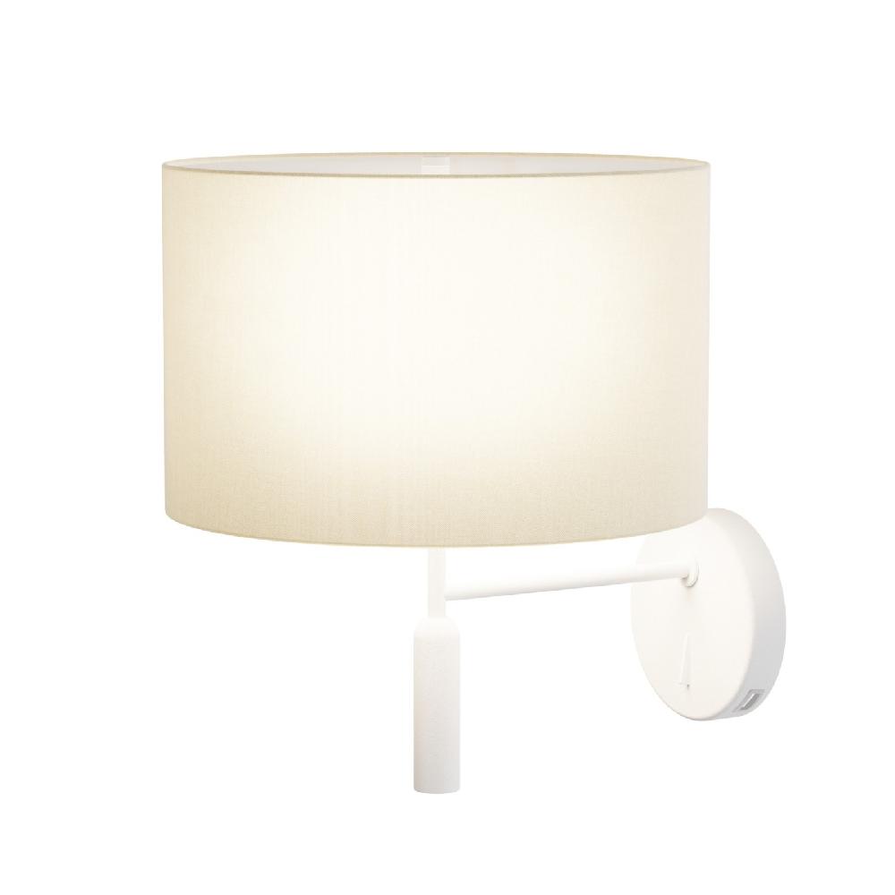 Sulion Aplique BASIC STYLO. Metal Blanco Y Pantalla Natural.| Sulion