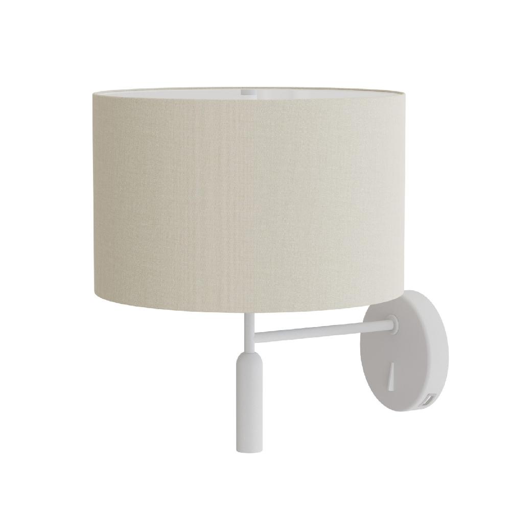 sulion Aplique BASIC STYLO. Metal blanco y pantalla natural.| Sulion