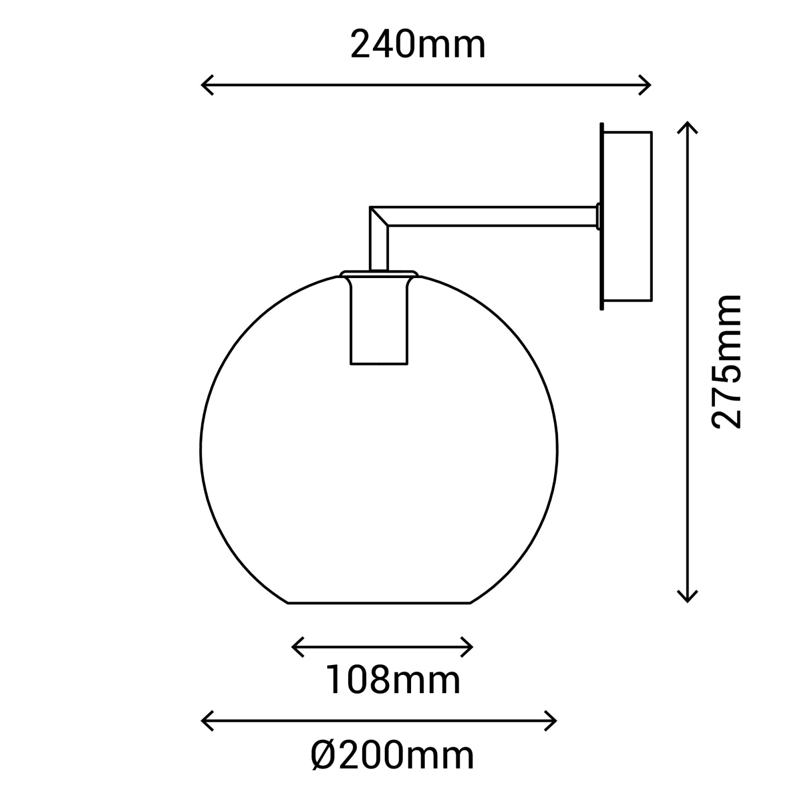 Sulion Aplique BOGART. Metal Latón Satinado Y Tulipa De Vidrio. 1xE27| Sulion