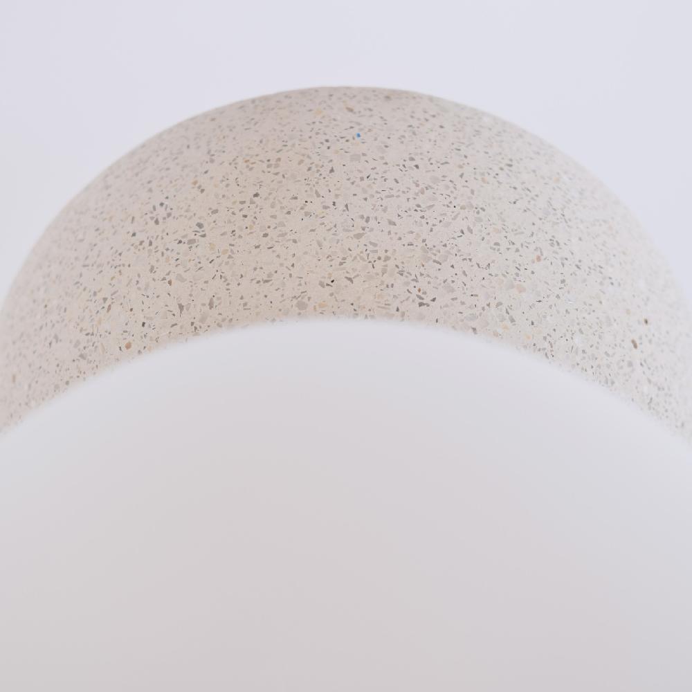 Sulion Aplique CRETA. Bola De Cristal Blanca Y Base De Hormigón. | Sulion