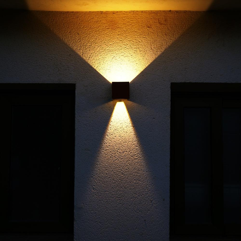 Sulion Aplique LOBY IP54 Cuadrado Marrón Doble Apertura De Luz 3000K| Sulion