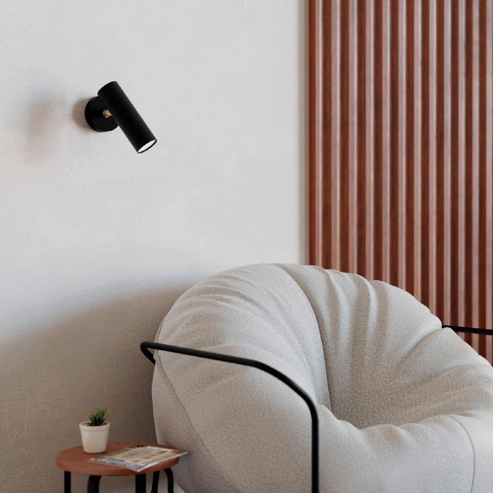 Sulion Aplique MILÁN. Metal Negro Arenado. 1xGU10 | Sulion