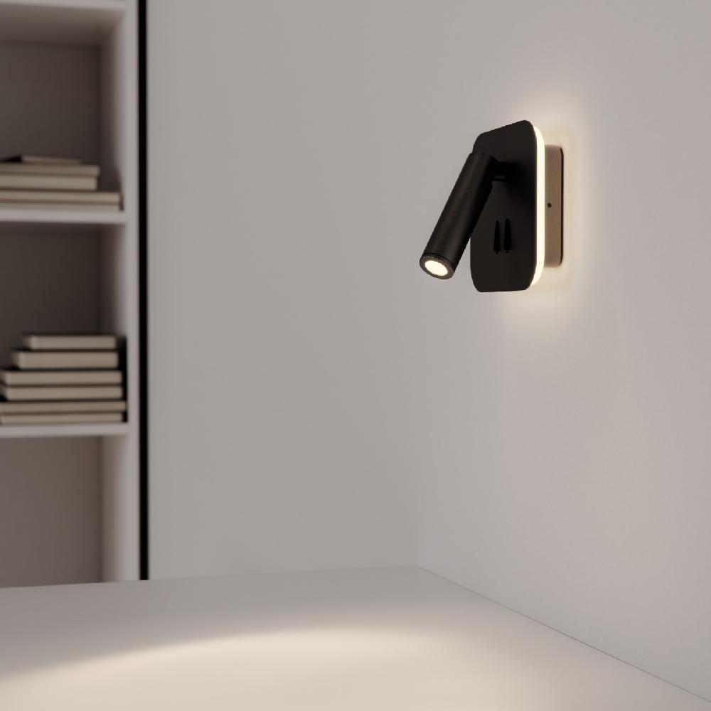 Sulion Aplique MILU. Metal Negro Arenado. LED 6W/3W | Sulion