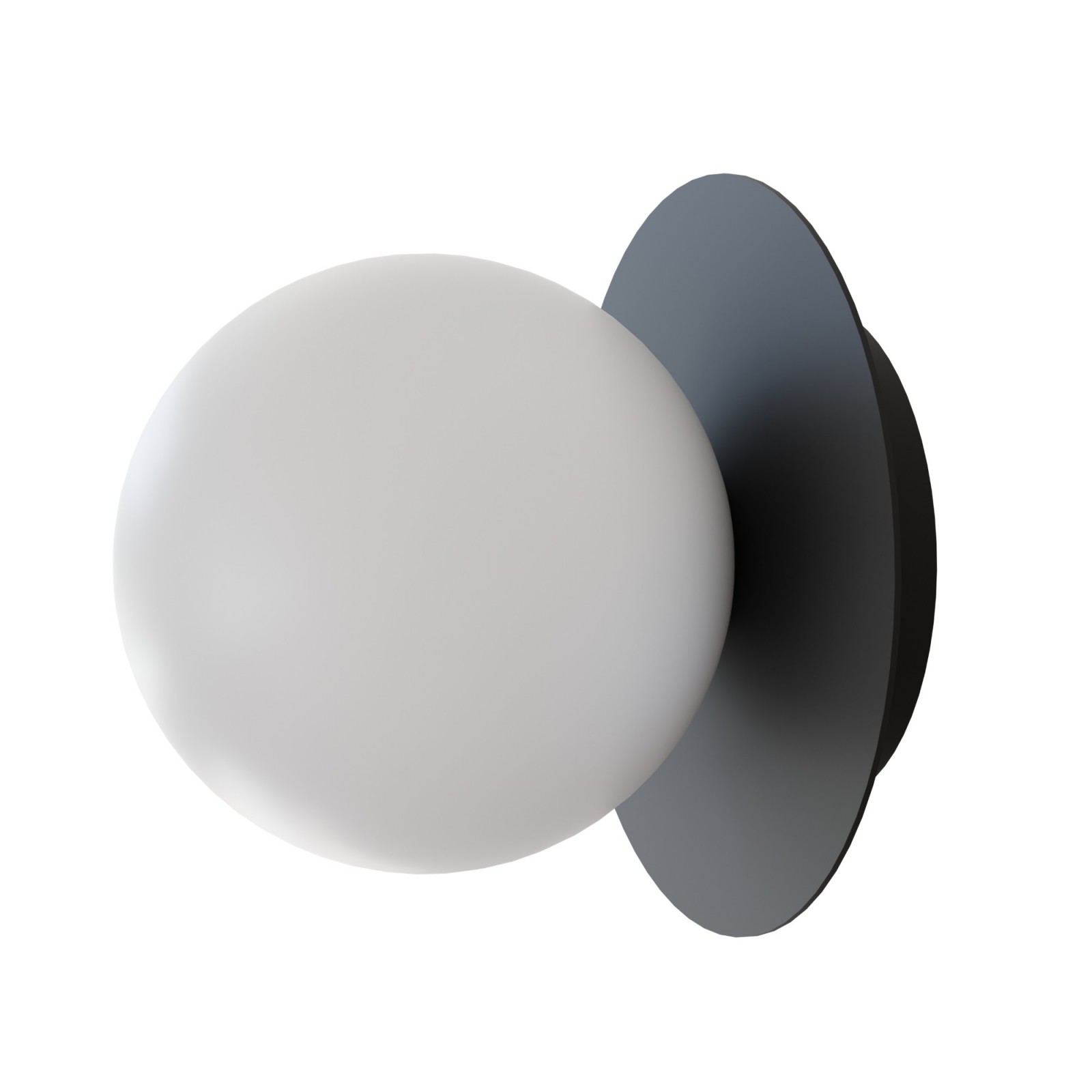 Sulion Aplique MUSA. Metal Negro Y Bola Vidrio Opal Mate. 1XG9 | Sulion