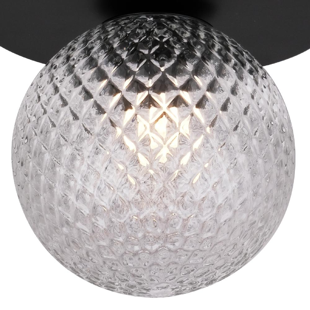 Sulion Aplique MUSA. Metal Negro Y Bola Vidrio Texturizada. 1XG9 | Sulion