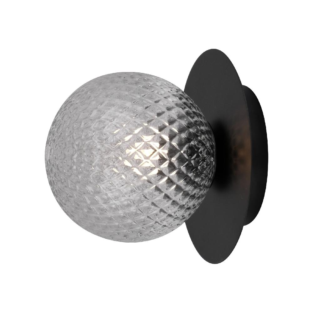 sulion Aplique MUSA. Metal negro y bola vidrio texturizada. 1XG9 | Sulion