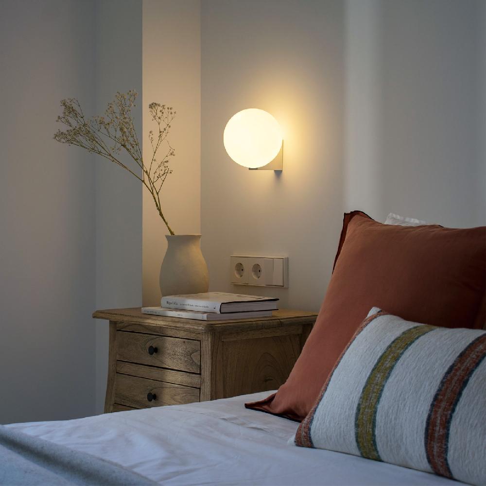 Sulion Aplique OBI. Metal Cromo Y Bola Opal Mate. 1xG9 | Sulion