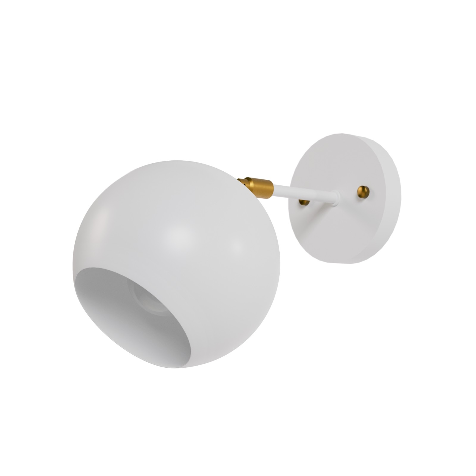 Sulion Aplique ORBIT. Metal Blanco Mate Y Detalles Latón. 1xE27 | Sulion