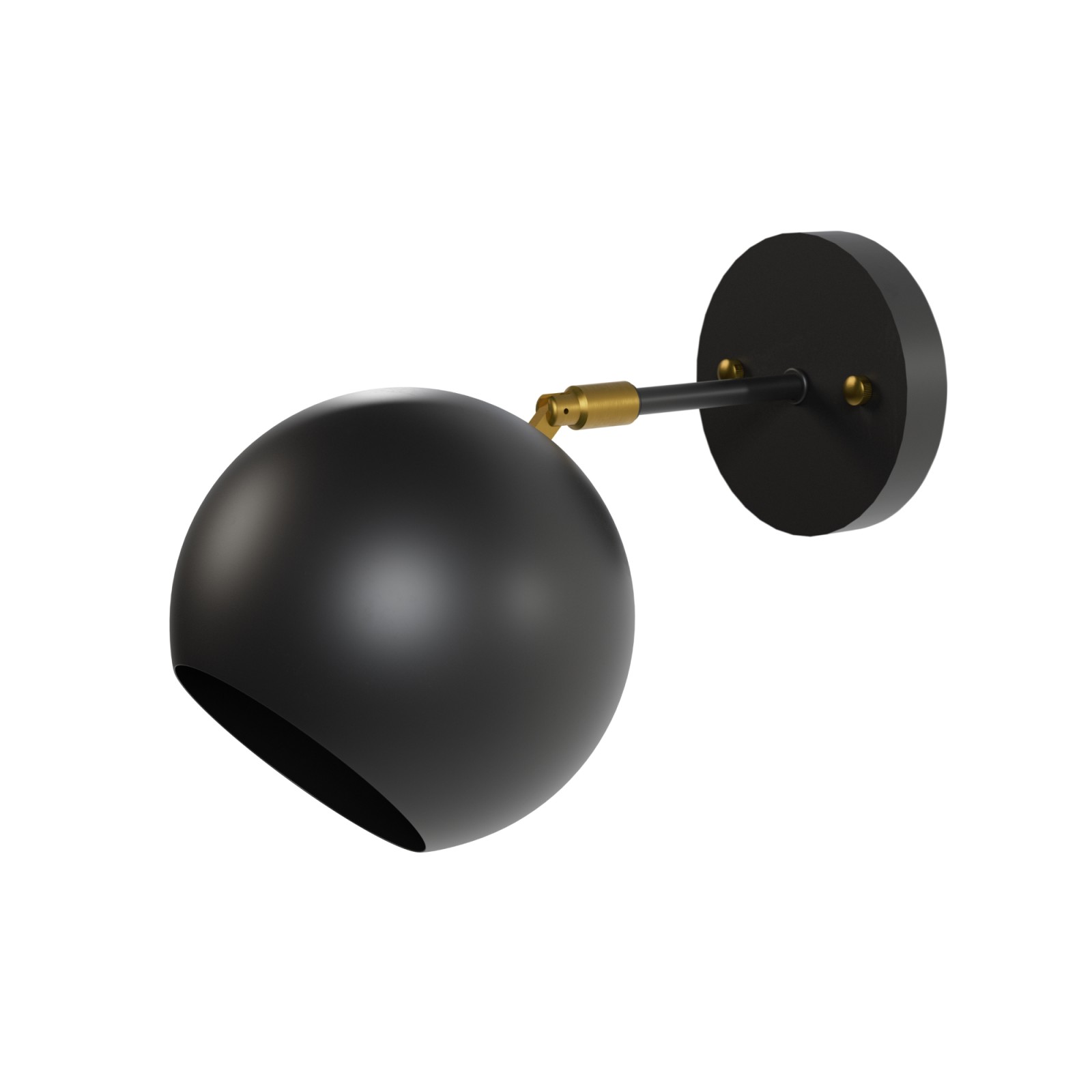Sulion Aplique ORBIT. Metal Negro Mate Y Detalles Latón. 1xE27 | Sulion
