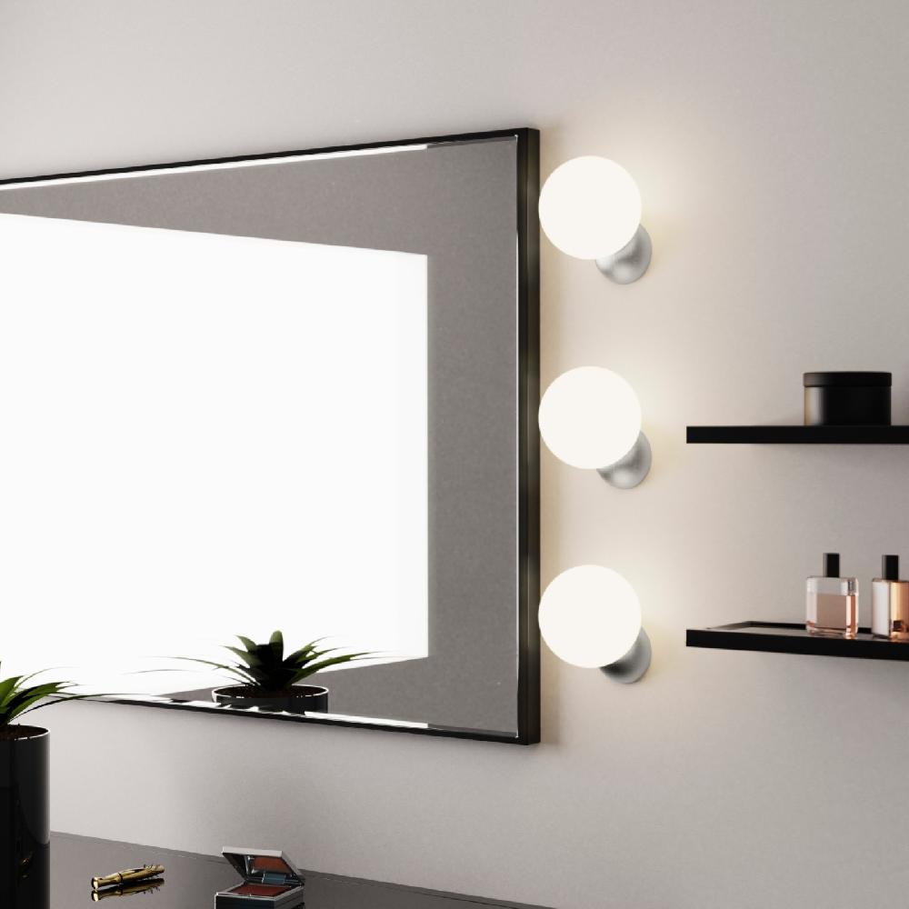 Sulion Aplique VOLGA. Metal Cromo Y Bola Difusor Opal Mate. 1xG9 | Sulion