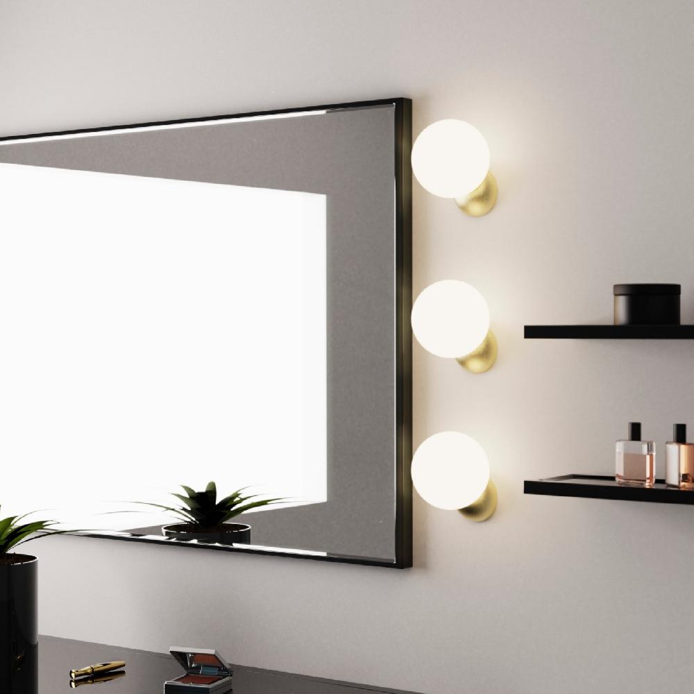 Sulion Aplique VOLGA. Metal Latón Satinado Y Bola Difusor Opal. 1xG9 | Sulion