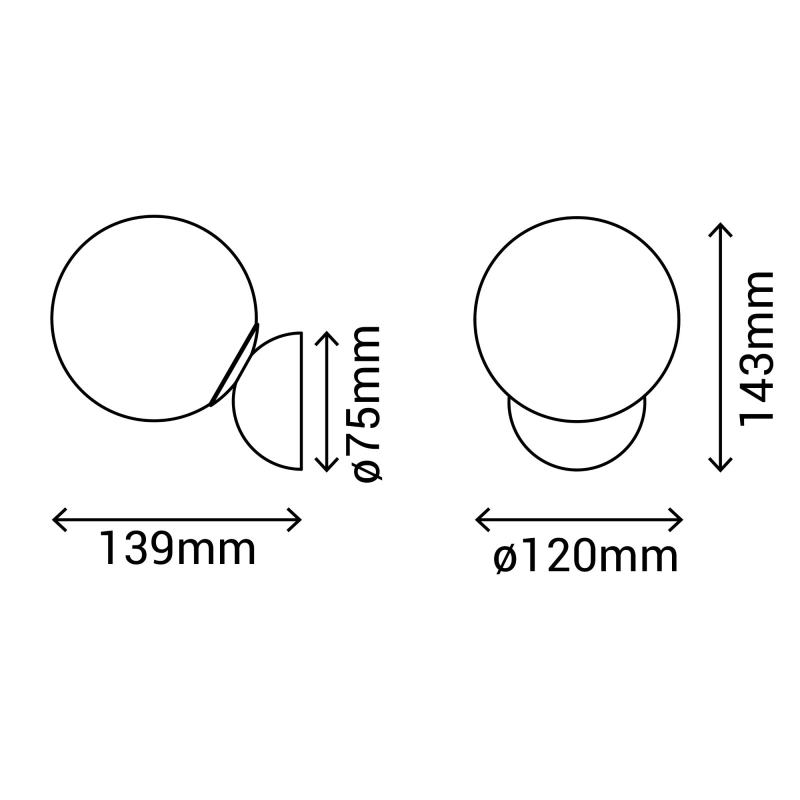 Sulion Aplique VOLGA. Metal Latón Satinado Y Bola Difusor Opal. 1xG9 | Sulion