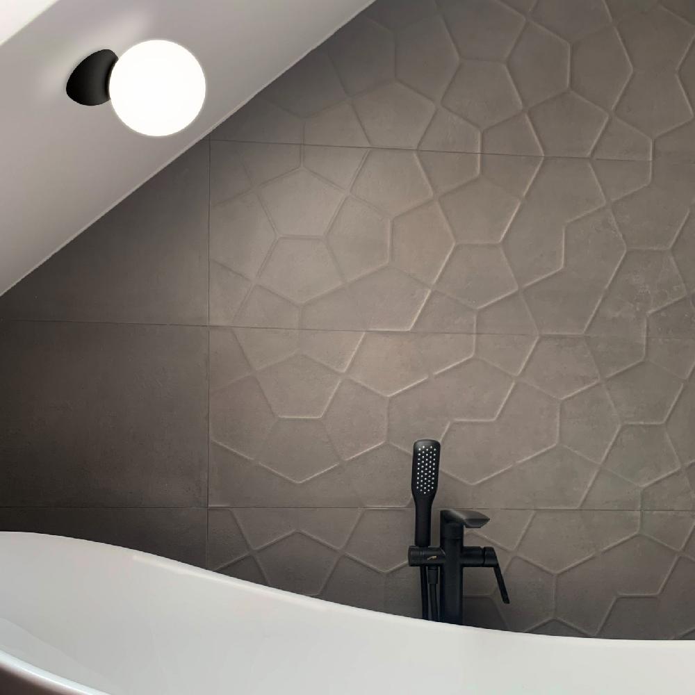 Sulion Aplique VOLGA. Metal Negro Arenado Y Bola Difusor Opal. 1xG9 | Sulion