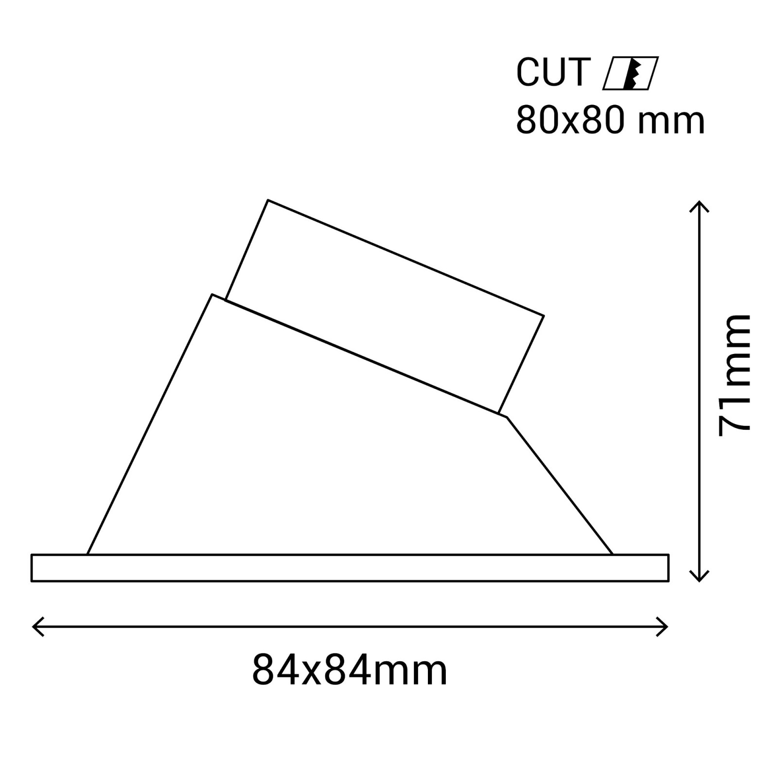 Sulion Aro Cuadrado Asimétrico VISIO Para Módulo COB LED 11W En ABS | Sulion