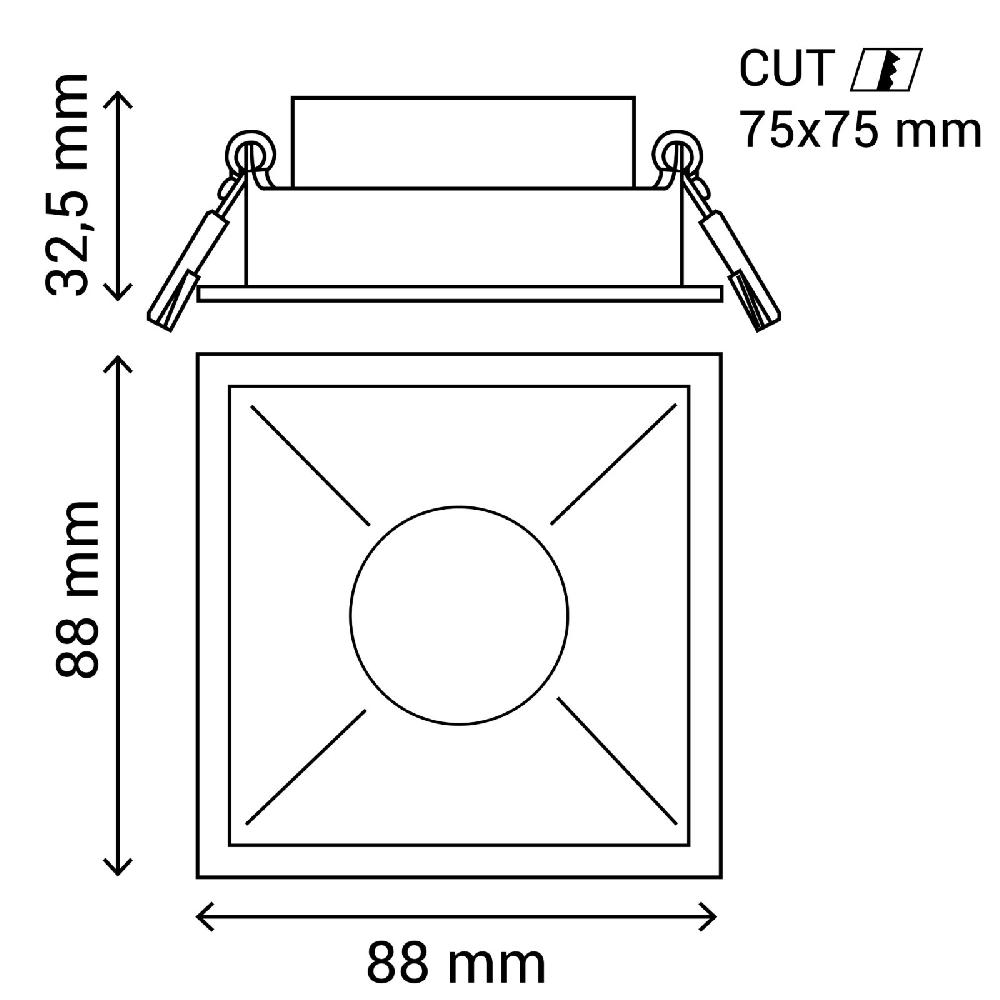Sulion Aro Cuadrado Blanco Hundido Aluminio Para ARUMFIX | Sulion