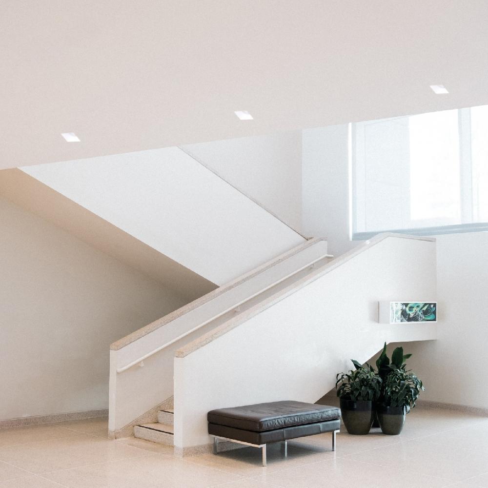 Sulion Aro Empotrable FRONT Cuadrado En Yeso Blanco Pintable | Sulion