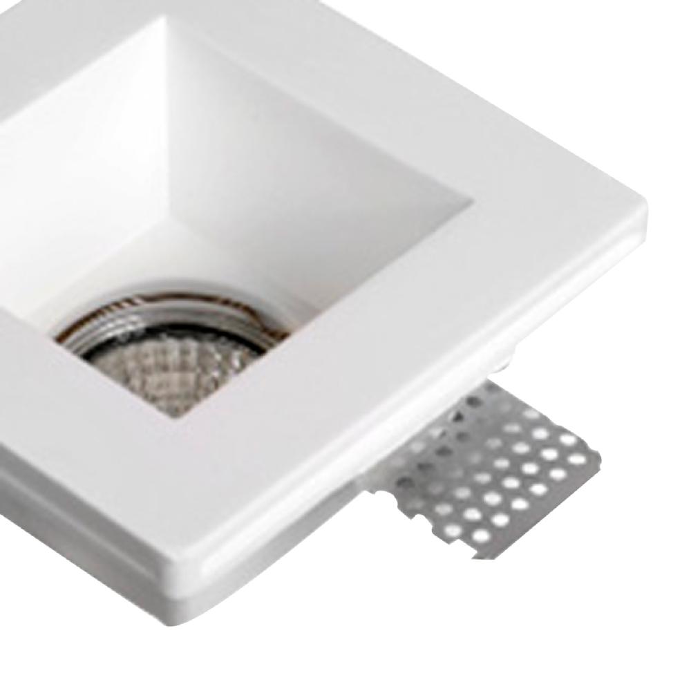 Sulion Aro Empotrable FRONT Cuadrado En Yeso Blanco Pintable | Sulion