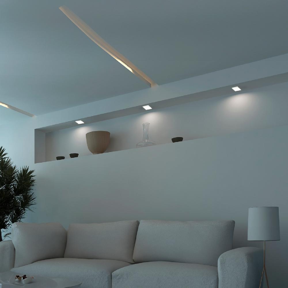 Sulion Aro Empotrable FRONT Cuadrado Orientable En Yeso Pintable | Sulion