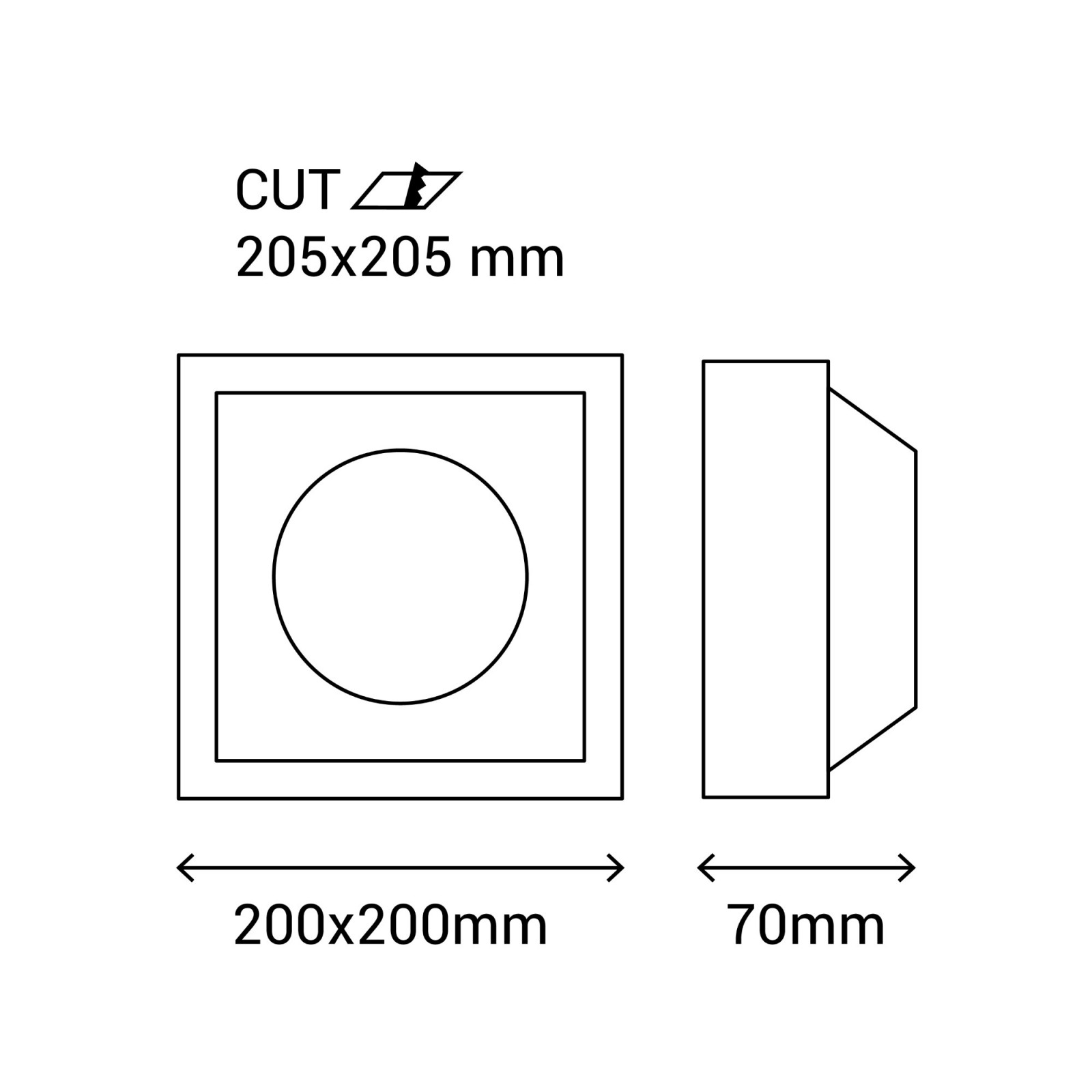 Sulion Aro Empotrable FRONT Cuadrado Orientable En Yeso Pintable | Sulion