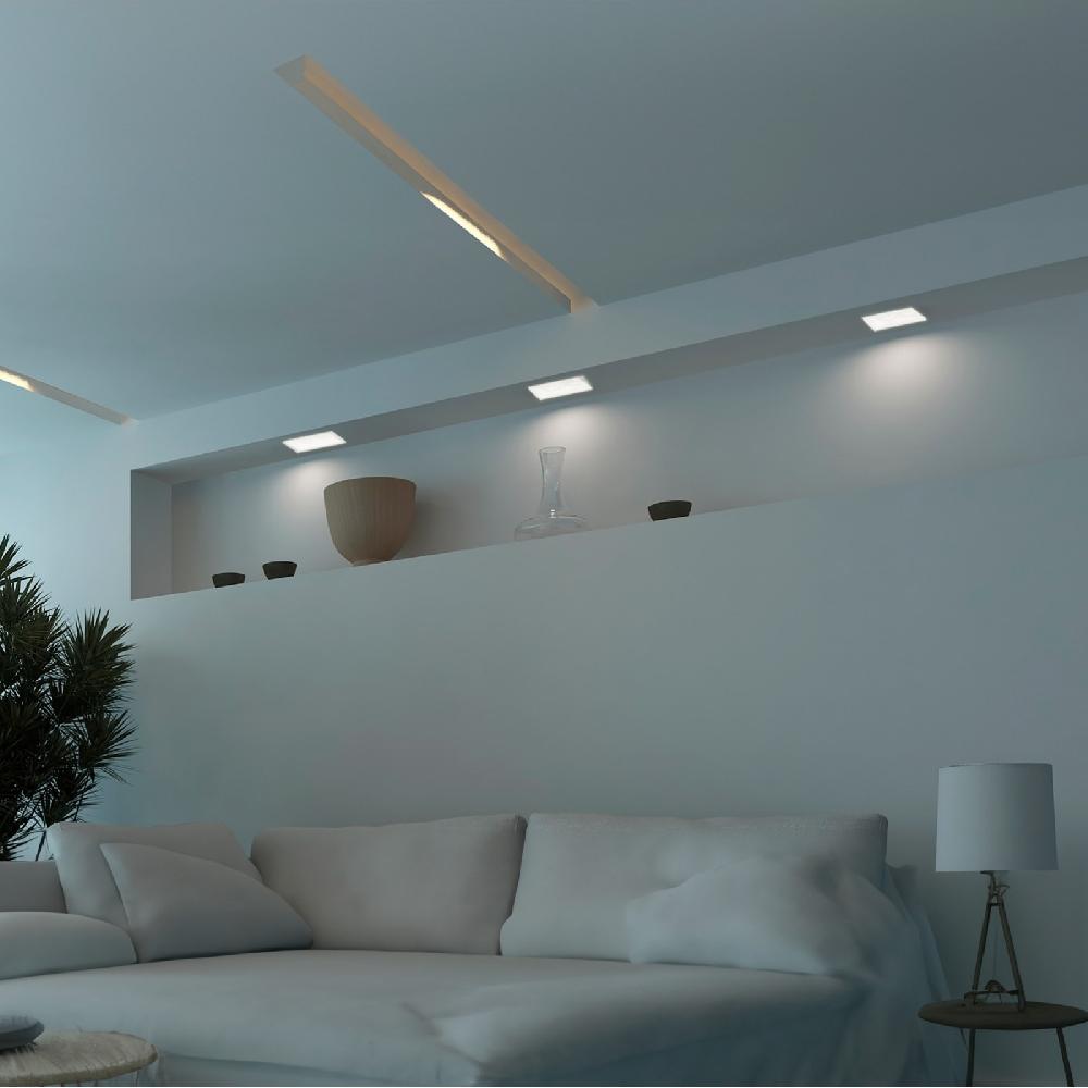 Sulion Aro Empotrable FRONT Rectangular Doble Foco Orientable Yeso Pintable