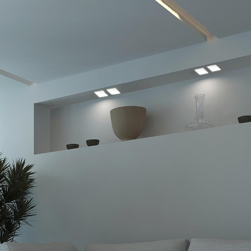 Sulion Aro Empotrable FRONT Rectangular Doble Foco Yeso Pintable | Sulion