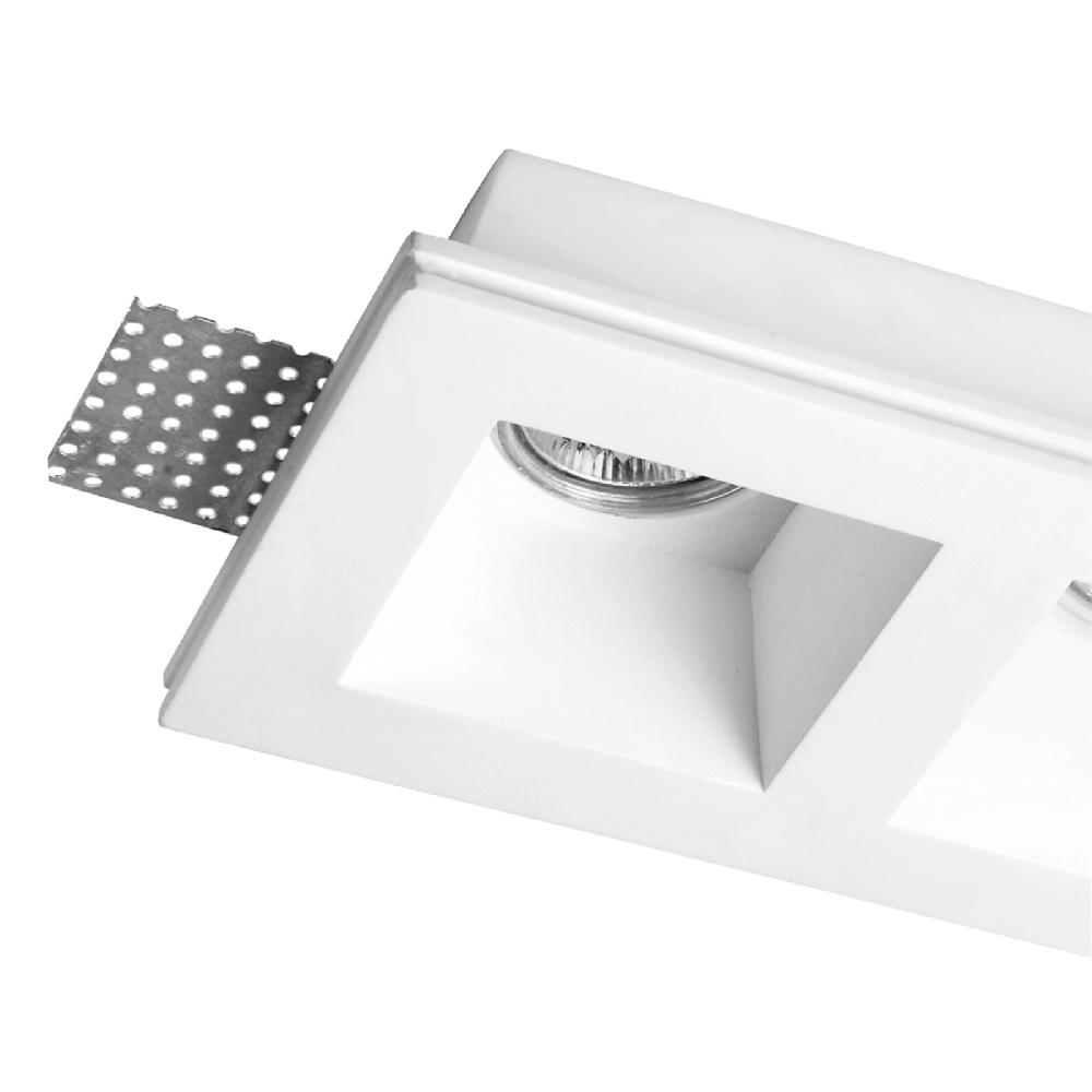 Sulion Aro Empotrable FRONT Rectangular Doble Foco Yeso Pintable | Sulion