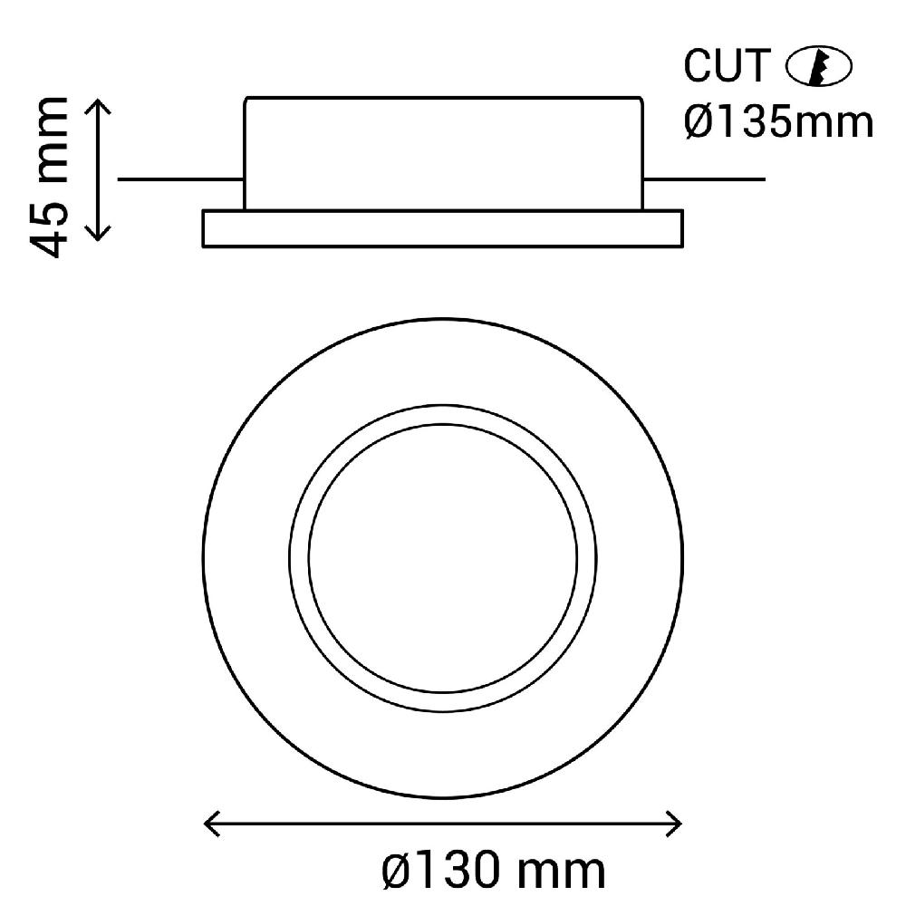 Sulion Aro Empotrable FRONT Redondo En Yeso Blanco Pintable | Sulion