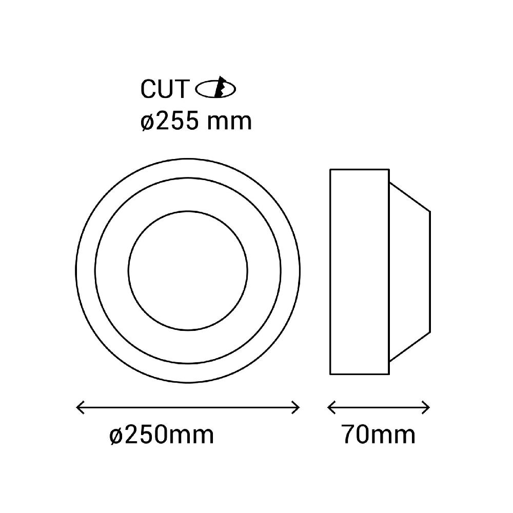 Sulion Aro Empotrable FRONT Redondo Orientable En Yeso Pintable | Sulion