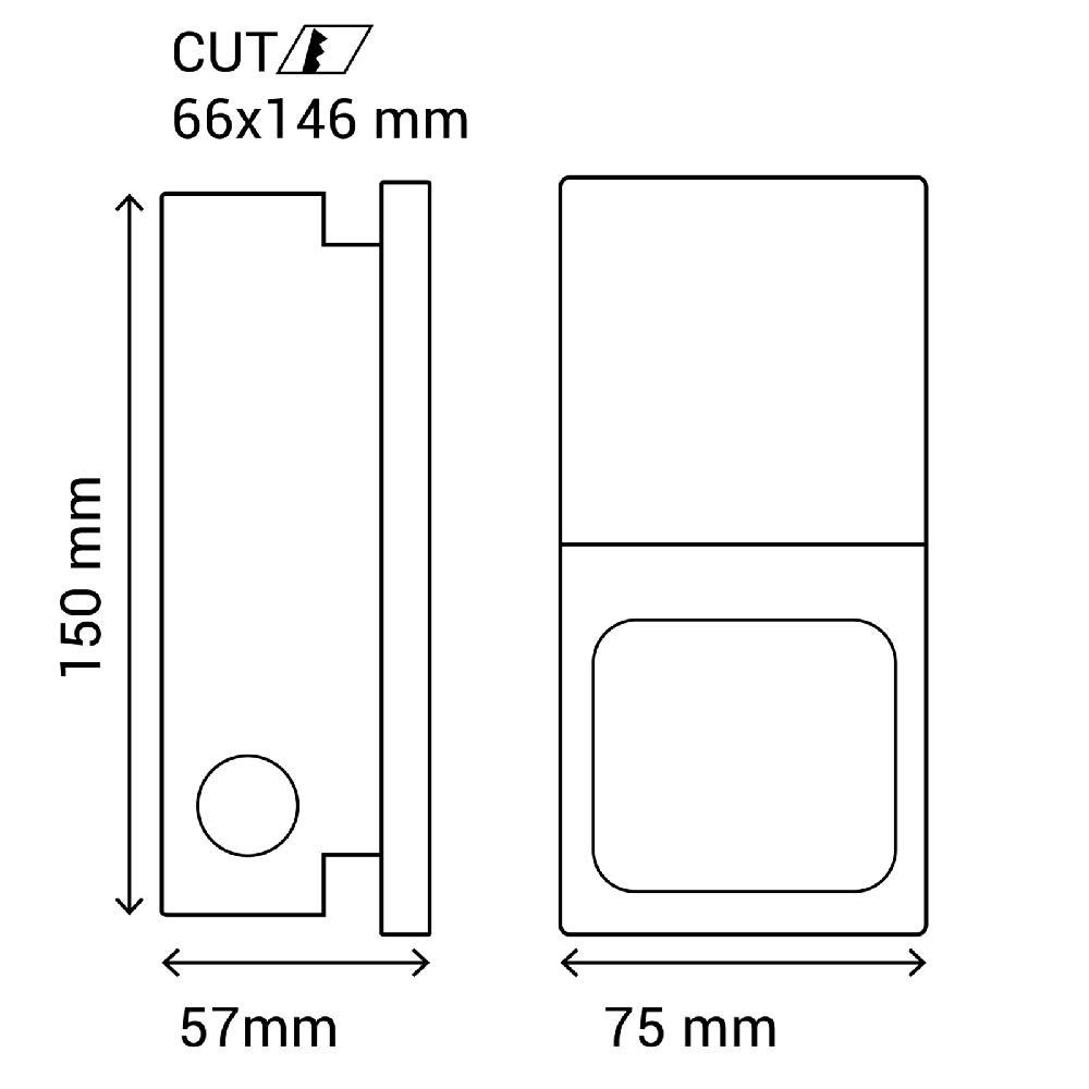 Sulion Bañador Rectangular LINDENFIX Blanco Mate LED 3 5W | Sulion