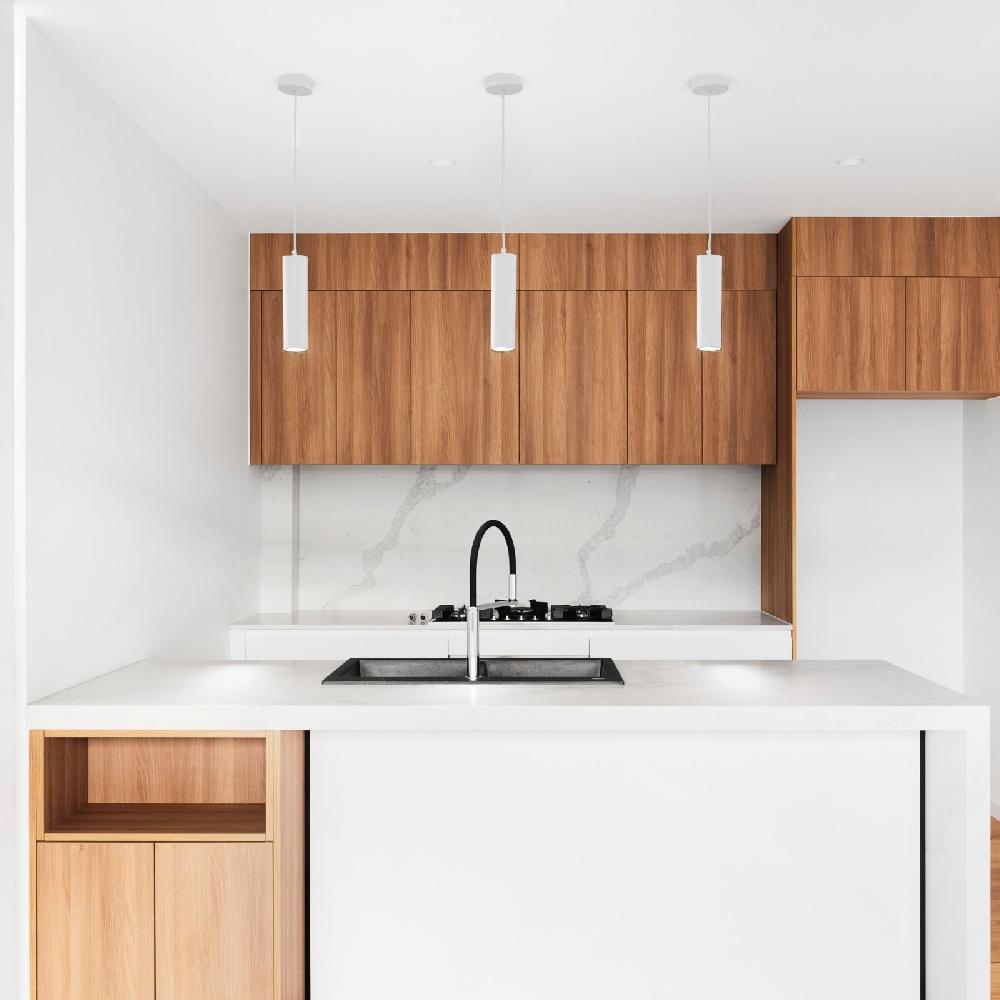 Sulion Colgante Tubular KIRA Blanco Y Dorado 12W 3CCT Switch 15°| Sulion