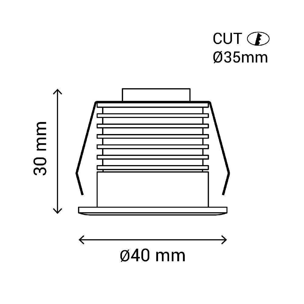 Sulion Empotrable DOTFIX LED 3W 30mm Fondo Negro 15° Y 4000K | Sulion
