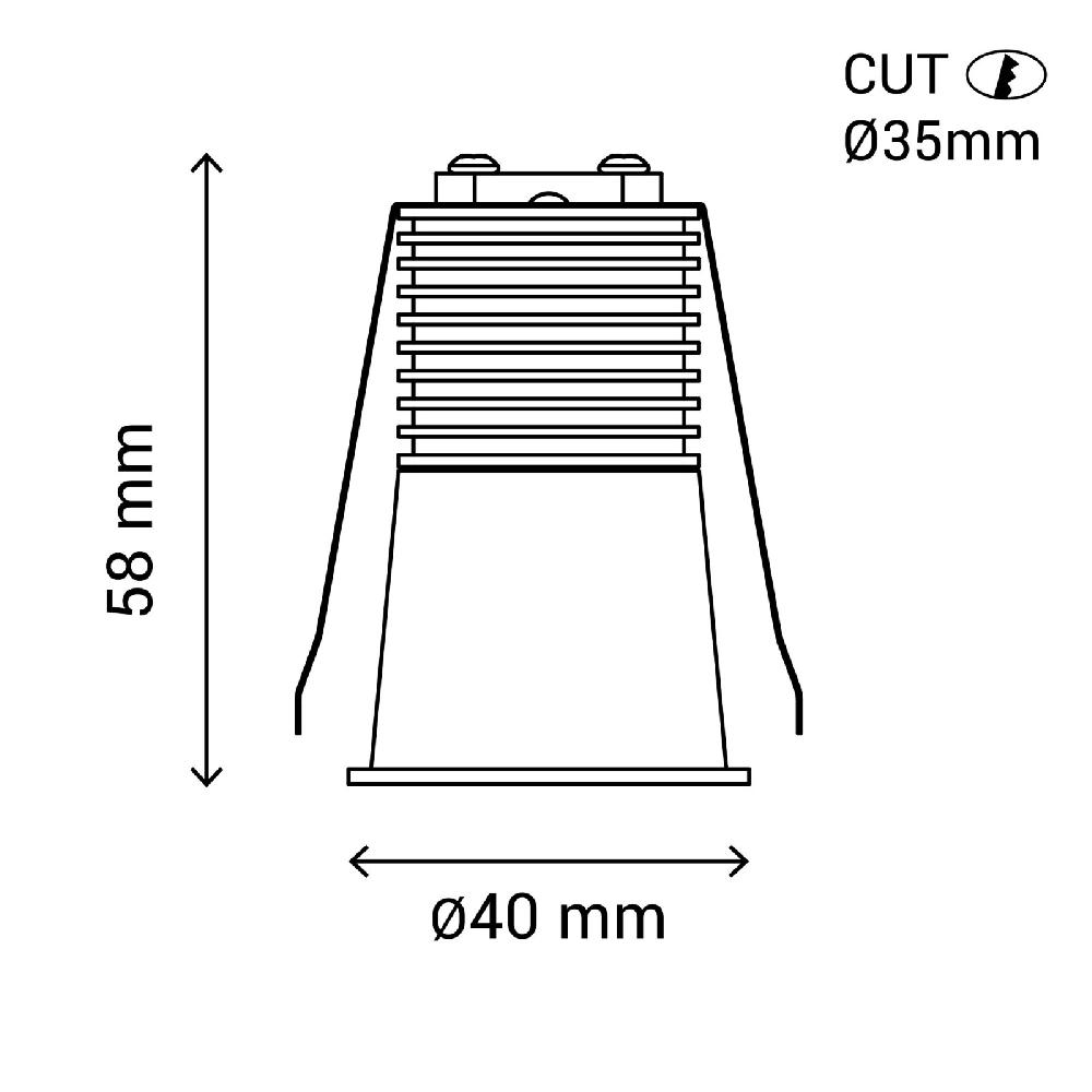 Sulion Empotrable DOTFIX LED 5W 58mm Fondo Blanco 45° Y 4000K | Sulion