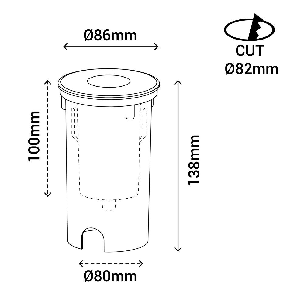 Sulion Empotrable Suelo COBSOIL LED 7W Acero 3000K Y ángulo 25° | Sulion