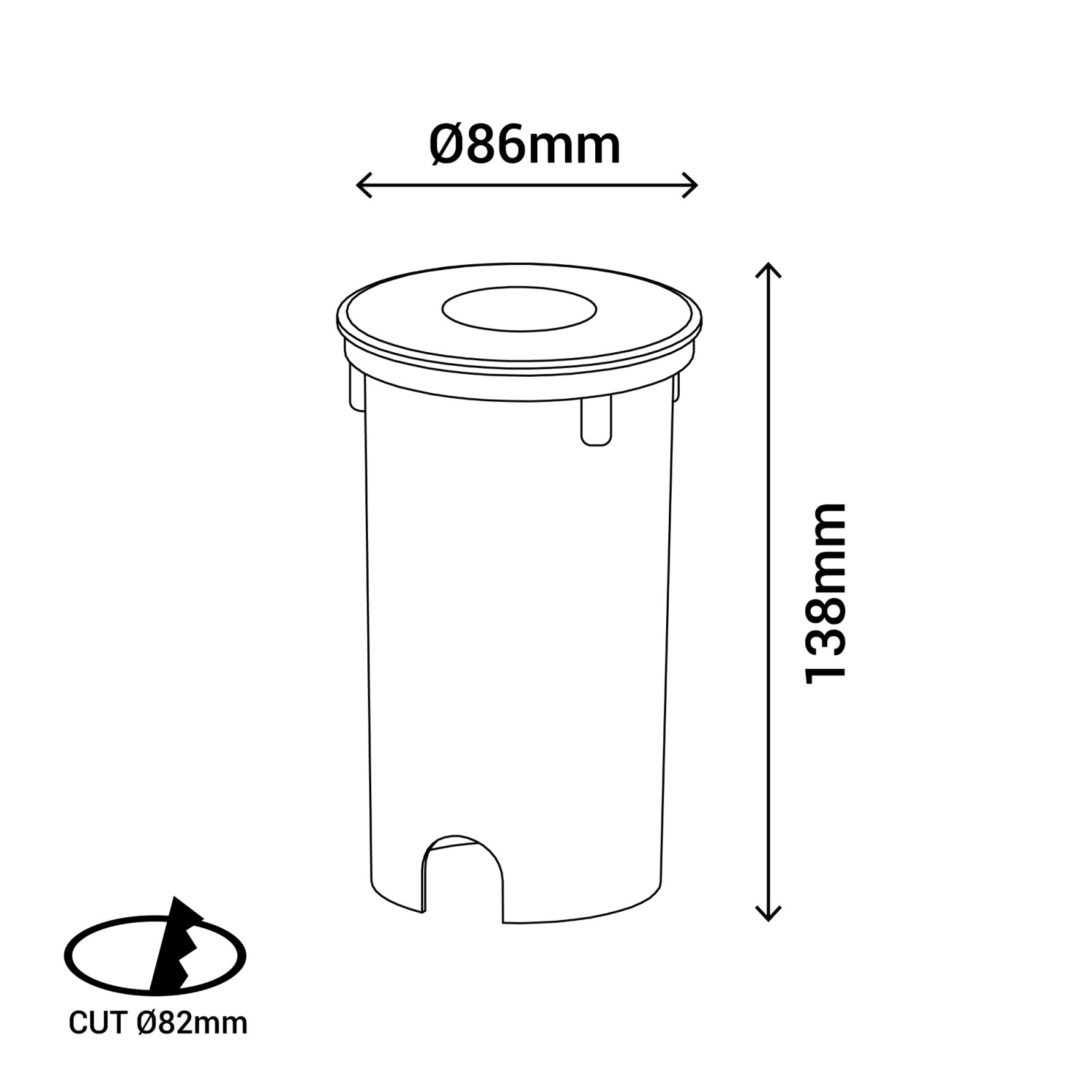 Sulion Empotrable Suelo COBSOIL LED 7W Negro 3000K Y ángulo 40° | Sulion